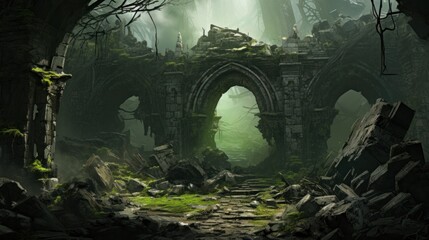 Wall Mural - Fantasy Ruins Game Artwork