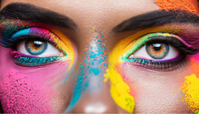 Colorful Eye Make-up, Holi Festival, Karneval
