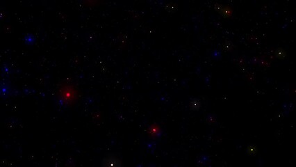 Wall Mural - Animated twinkling star particles. Sparkle stars on black background.