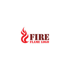 Sticker - Flame Logo Burning. Fire Logo Template Icon isolated on white background