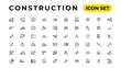 © artnazu - Build and construction thin line icons vector