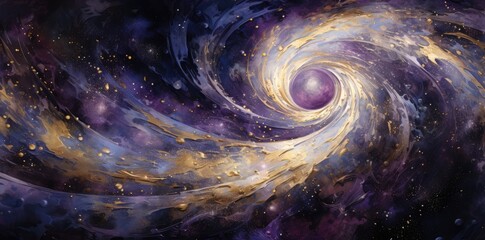 Swirl galaxy milky way stars purple yellow other dimension cloud space background