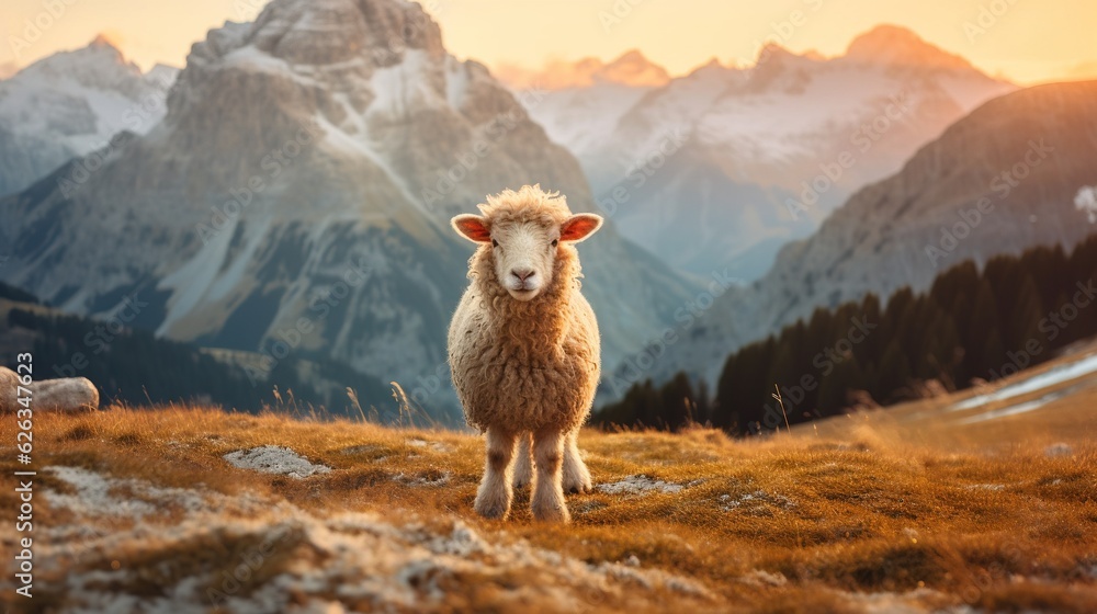 Sunrise Serenity in the Dolomites: A High-Resolution Capture of Grazing ...