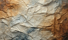 Texture Of Crumpled Brown Paper In Vintage Style.