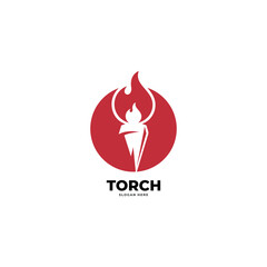 Wall Mural - torch flame logo art design