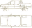 © TSANI - Vector sketch illustration of 4wd car design for adventure in forest and desert