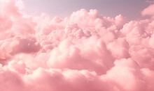 Romantic Pink Sky Background. Clouds Soft On Sunset. For Postcard, Book Illustration. Created With Generative AI Tools