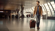 © Studio Nova - Man with luggage in the airport terminal.