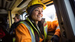 © Studio Nova - Happy smiling female truck driver.
