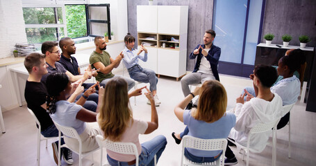 Wall Mural - Sign Language Class For People