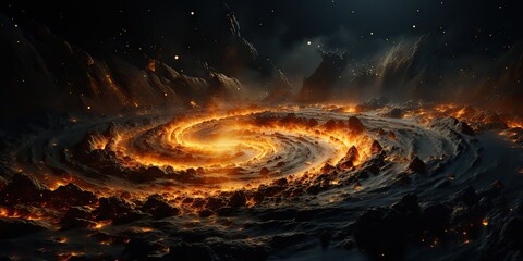 Wall Mural - ai generated. ai generative. modern minimal solar system galaxy space decoration abstract background