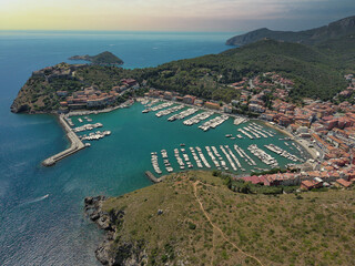 Wall Mural - extended aerial view of porto ercole tuscany