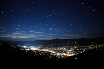 Wall Mural - a time-lapse image of a meteor shower streaking across the night sky, creating a celestial spectacle