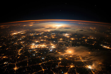 Wall Mural - a space station orbiting the earth, with astronauts conducting experiments, floating in zero gravity