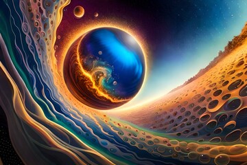 Wall Mural - planet with space