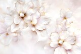 Fototapeta Fototapeta w kwiaty na ścianę - Białe tło kwiatowe. Pastelowy kwiat. Generative AI