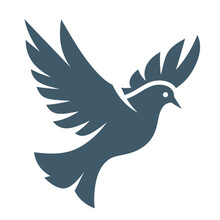 Pigeon Bird Logo Template Icon , Squab , Dove Icon Flat Style Logo Symbol , Pigeon  Company Logo Template Stock Vector Image
