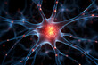 active nerve cells.Human brain stimulation or activity with neuron. High quality illustration