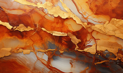 Epoxy resin texture with gold as a background.