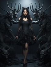Asian Beautiful But Dangerous Girl With Horns, Devil Sukkub