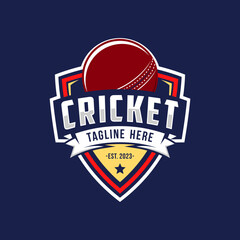 Wall Mural - Logo for cricket sport team, competition badge and label, vector illustration