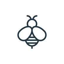 Bee Icon From Outline Animals Collection. Thin Line Icons Such As Nature, Animal Icons Vector. Linear Symbol For Use On Web And Mobile Apps, Logo, Print Media.