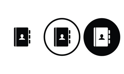 icon address book black outline for web site design 
and mobile dark mode apps 
Vector illustration on a white background