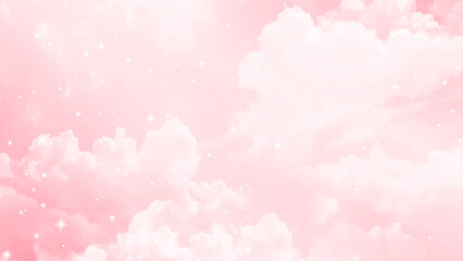 Aufkleber - Sky Cloud pastel with a Colorful pink background