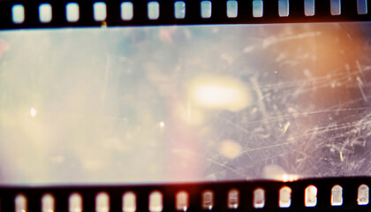 Closeup of colorful old film / movie light leaks texture.