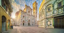 Piazza Del Duomo And Cathedral Of Santa Maria Del Fiore In Downtown Florence, Italy