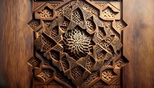Detail Of A Door, The Wooden Texture, Wallpaper, A Wooden Surface. The Composition Embraces Simplicity And Sophistication, Evoking A Sense Of Cultural Heritage And Reverence For Tradition