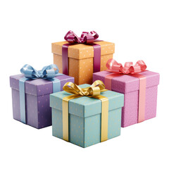 stack of Gift boxes, pastel gift box isolated