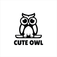 Sticker - owl simple mascot logo design illustration