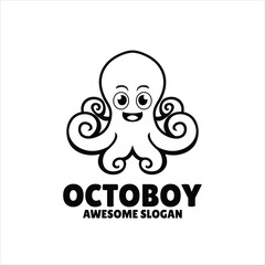 Wall Mural - octopus simple mascot logo design illustration