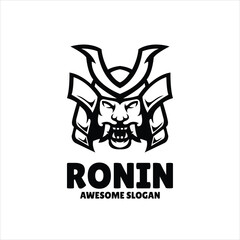 Sticker - ronin simple mascot logo design illustration