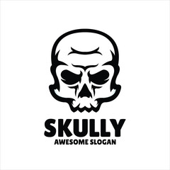 Sticker - skull simple mascot logo design illustration