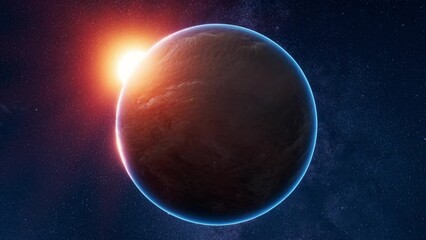 Wall Mural - planet in the outer space, 3d rendering.
