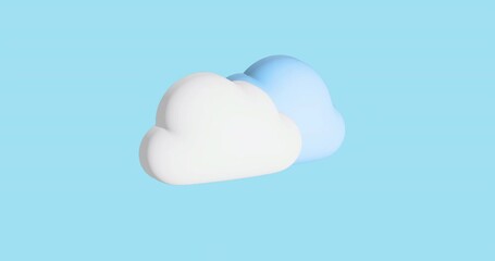 sunny weather suddenly black cloudy accompanied by thunder and rain then sunrise isometric 3d cartoo