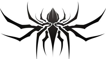 Spider black white tattoo element vector template animal. Generative AI