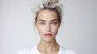 © Kowit - Beauty portrait of young woman in studio. Generative Ai.