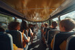 children on school bus back to school