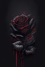 Red_Rose_flower  Red Rose With Blood Dripping Down Generative By Ai