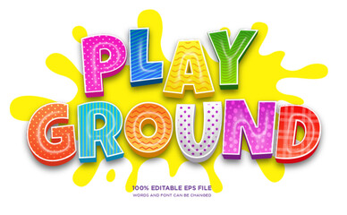 Playground 3D editable text style effect	