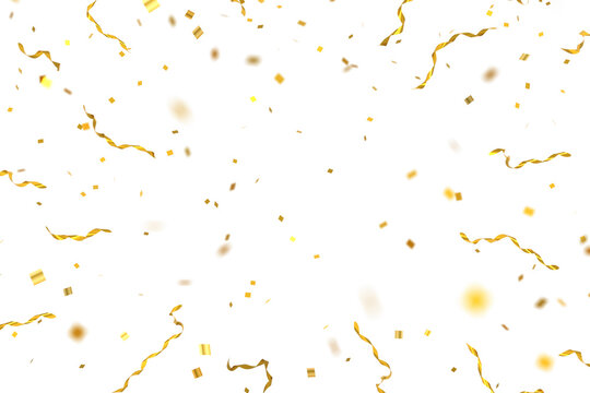 3D gold confetti that floats down to celebrate