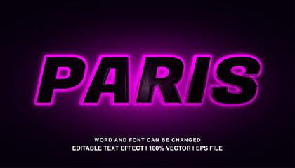 Rish editable text effect template, bold black purple neon light glossy style typeface, premium vector