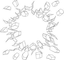 A wall background exploding with a hole breaking through it design
