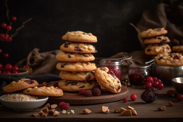 Almond cookies with cranberries