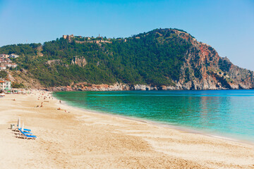 Wall Mural - Cleopatra beach and blue sea in Alanya, Antalya district, Turkey