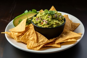 Wall Mural - Guacamole nachos. Generate Ai