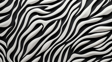 3 D Rendering, White Background With Wavy Zebra Texture